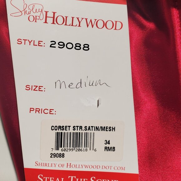 Red Satin Bustier Corset Set – Size 34 (NWT) - Picture 9 of 11